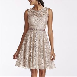 Betsy & Adam Shimmer Lace Dress 4P